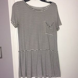 Black + White Peplum Top